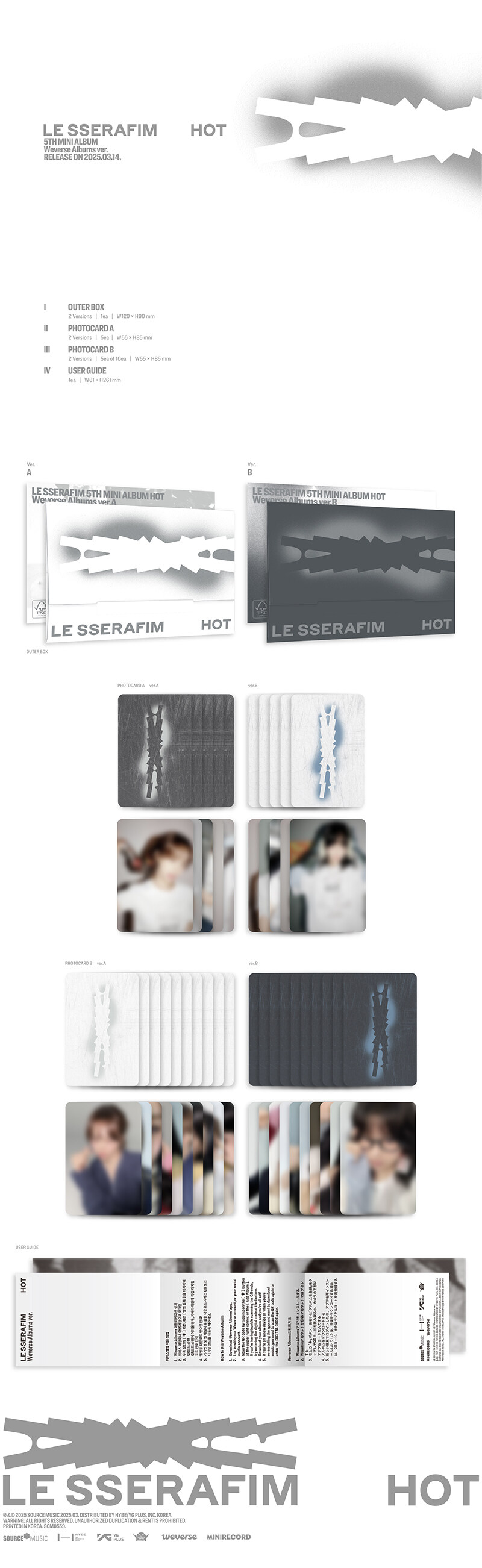 LE SSERAFIM HOT Weverse Albums Version Th Mini Album CATCHOPCD
